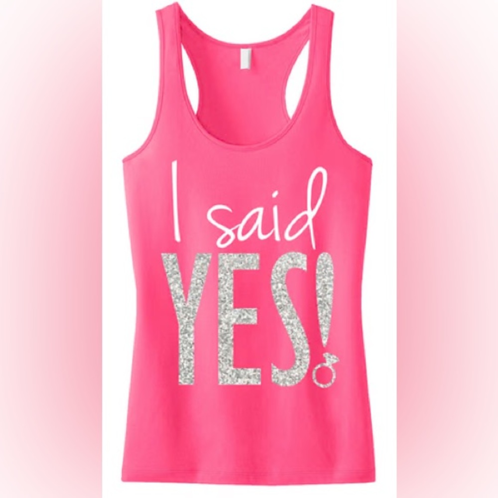 I Said Yes! Bling Racerback Tank Top